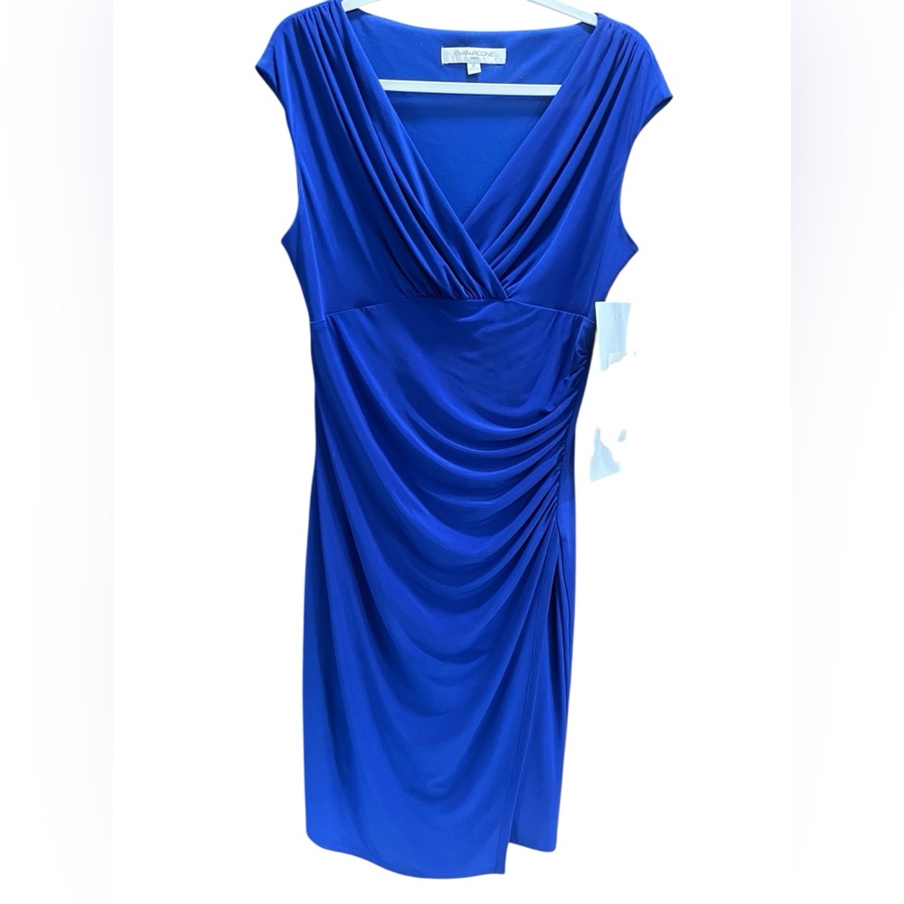 NWT~ Evan Picone Faux Wrap V-Neck Womens Cocktail Dress Size 12. New